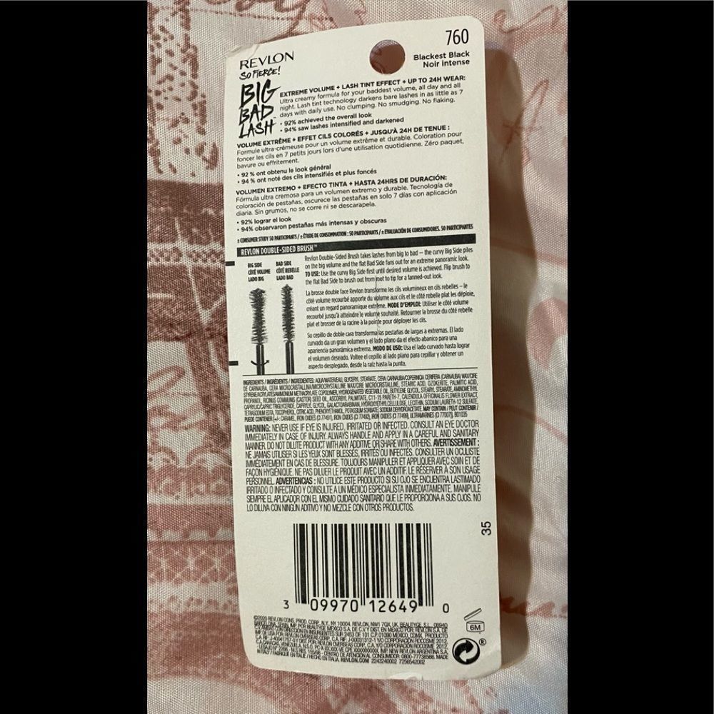 Revlon Mascara So Fierce! Big Bad Lash 760- Blackest Black 0.34 oz Makeup New - Picture 2 of 2